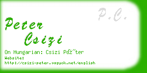 peter csizi business card